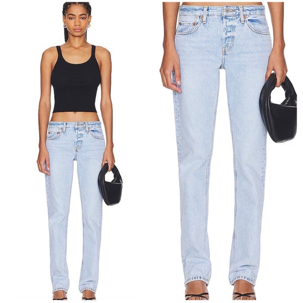 Re/Done x Pamela Anderson straight leg Jean in Maliblue sz 27